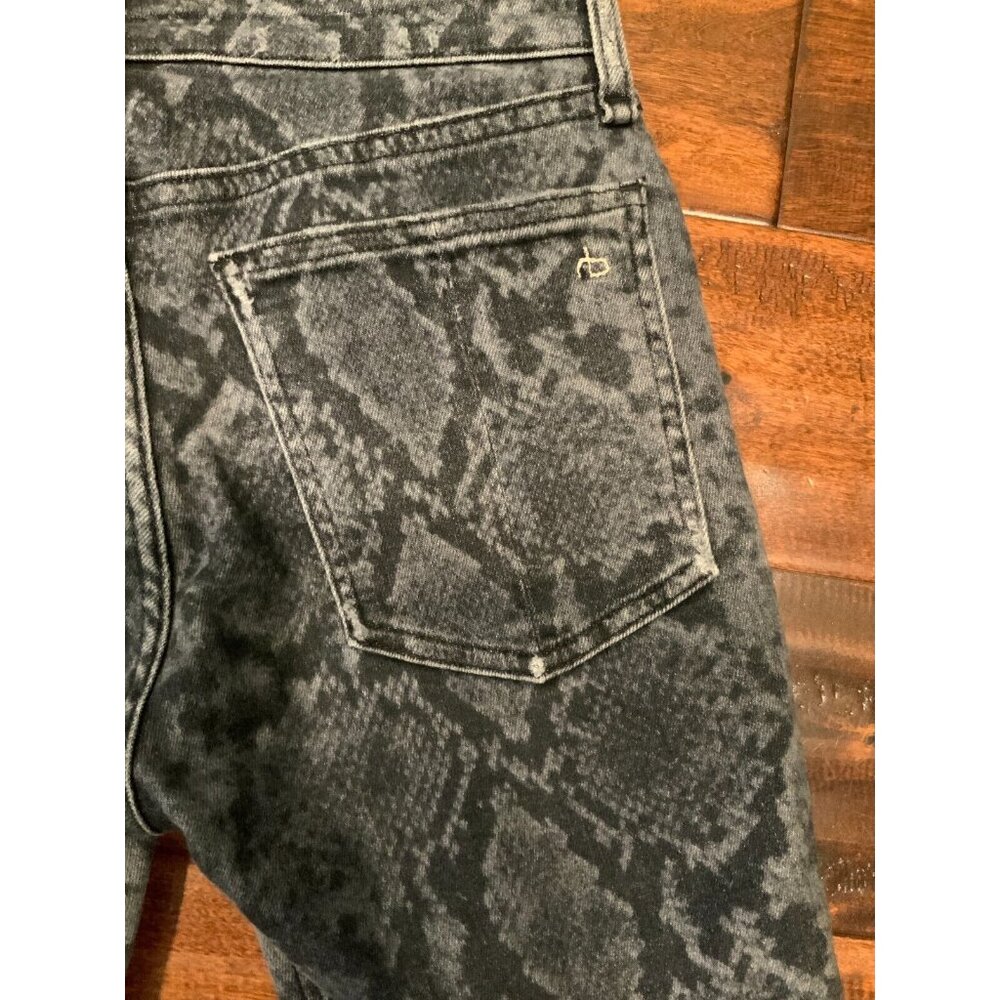 Rag & Bone Black & Gray Snakeskin Cate Mid-Rise Ankle Skinny Leg Jeans, Size 26 - Picture 8 of 8